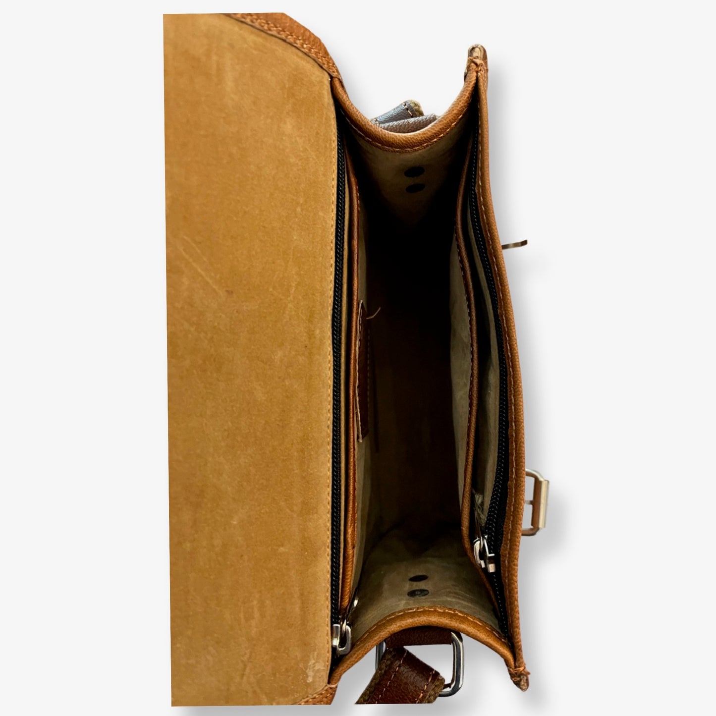 Sac bandoulière en cuir véritable 28 cm Marron - Louisa Lee