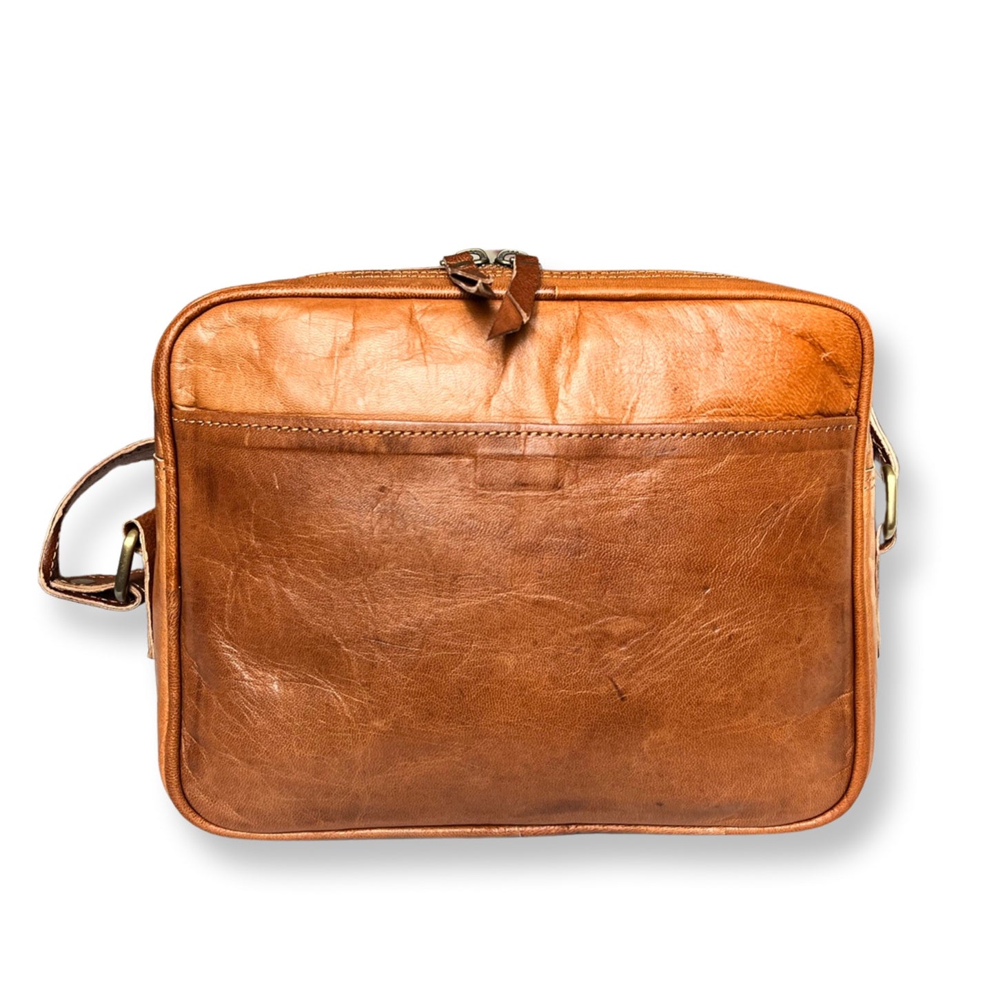 Sac bandoulière cuir minimaliste 23 cm Naturel - Louisa Lee