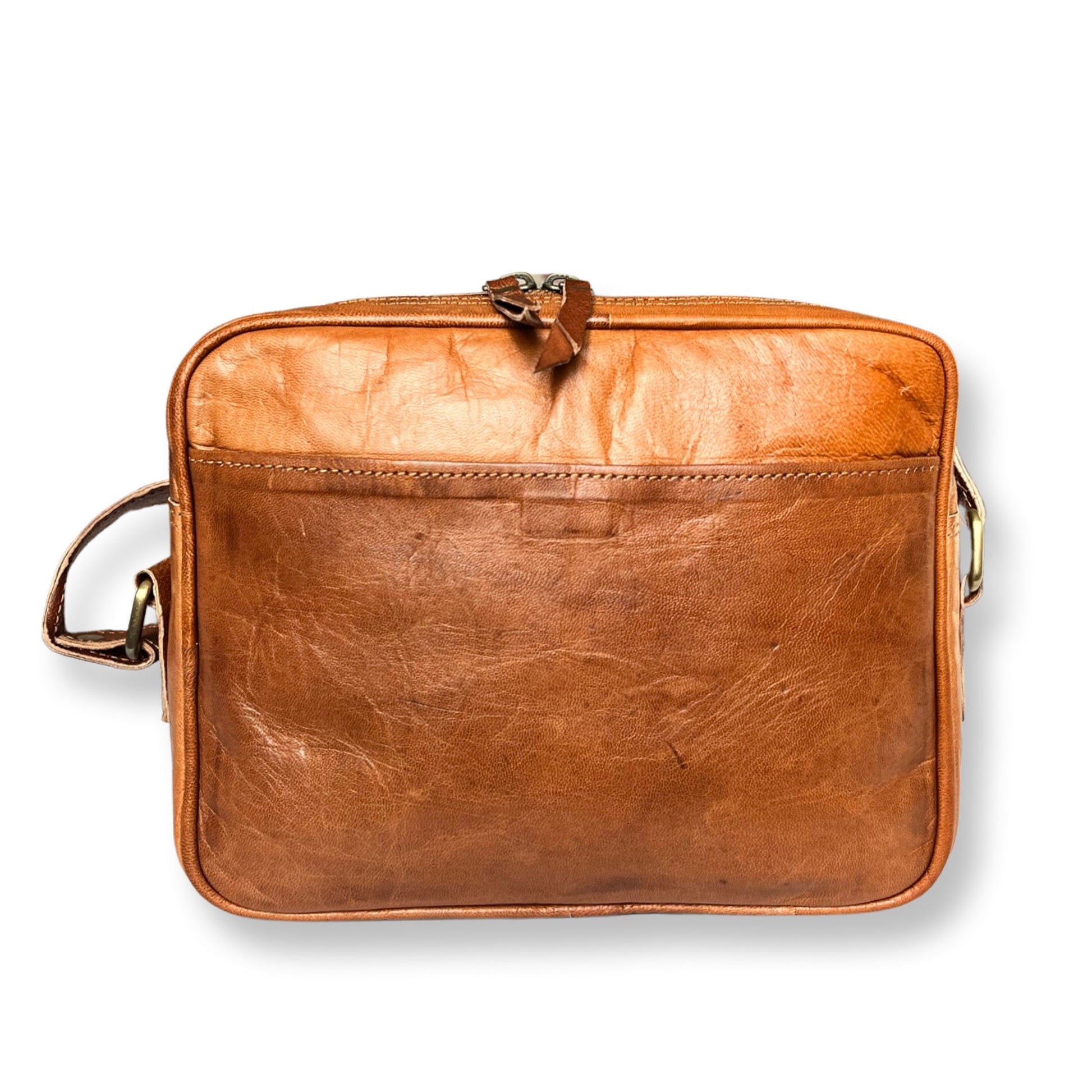 Sac bandoulière cuir minimaliste 23 cm Naturel - Louisa Lee