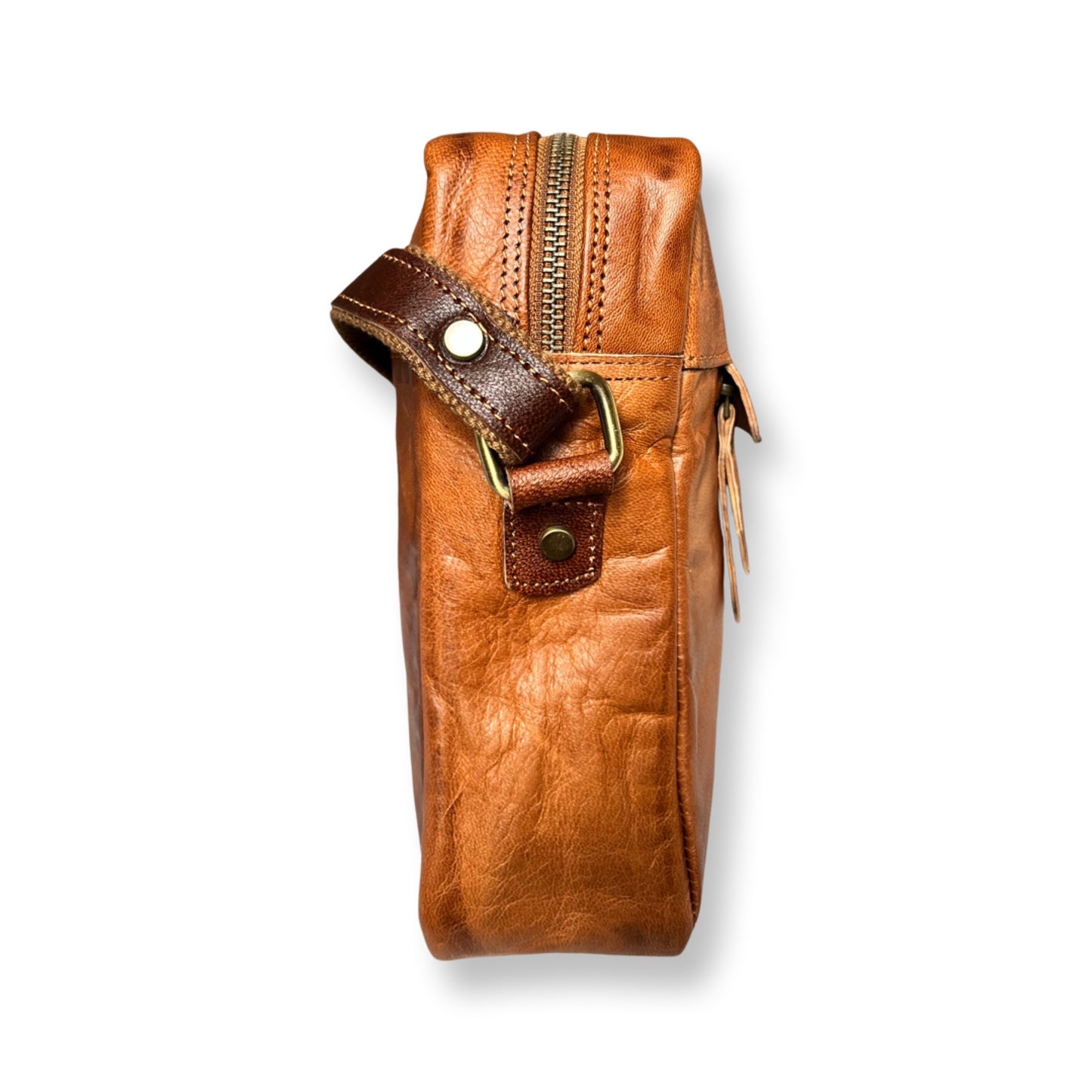 Sacoche en cuir pour homme 18 cm Naturel - Louisa Lee