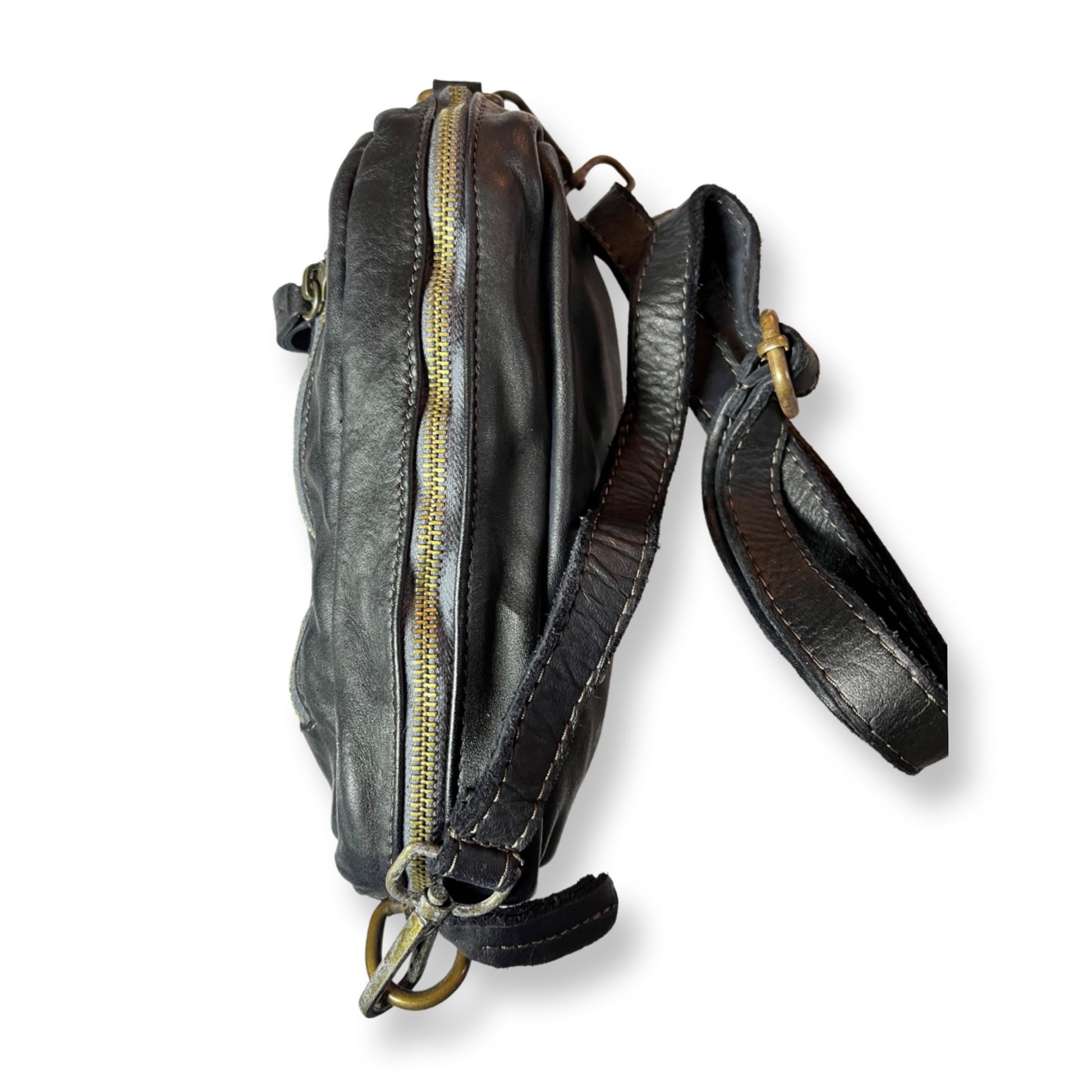 Sac en cuir Sixties 24 cm Noir - Louisa Lee