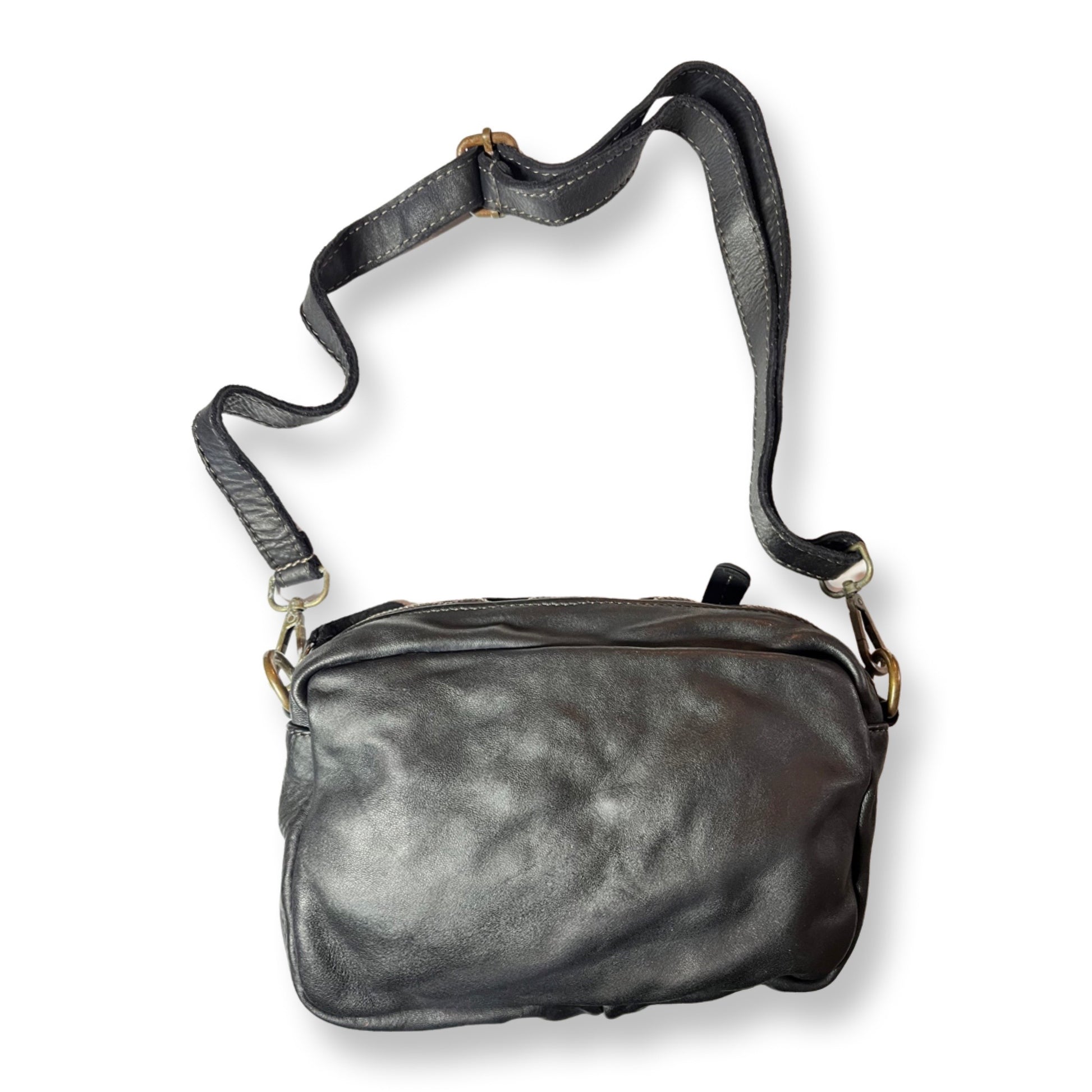 Sac en cuir Sixties 24 cm Noir - Louisa Lee