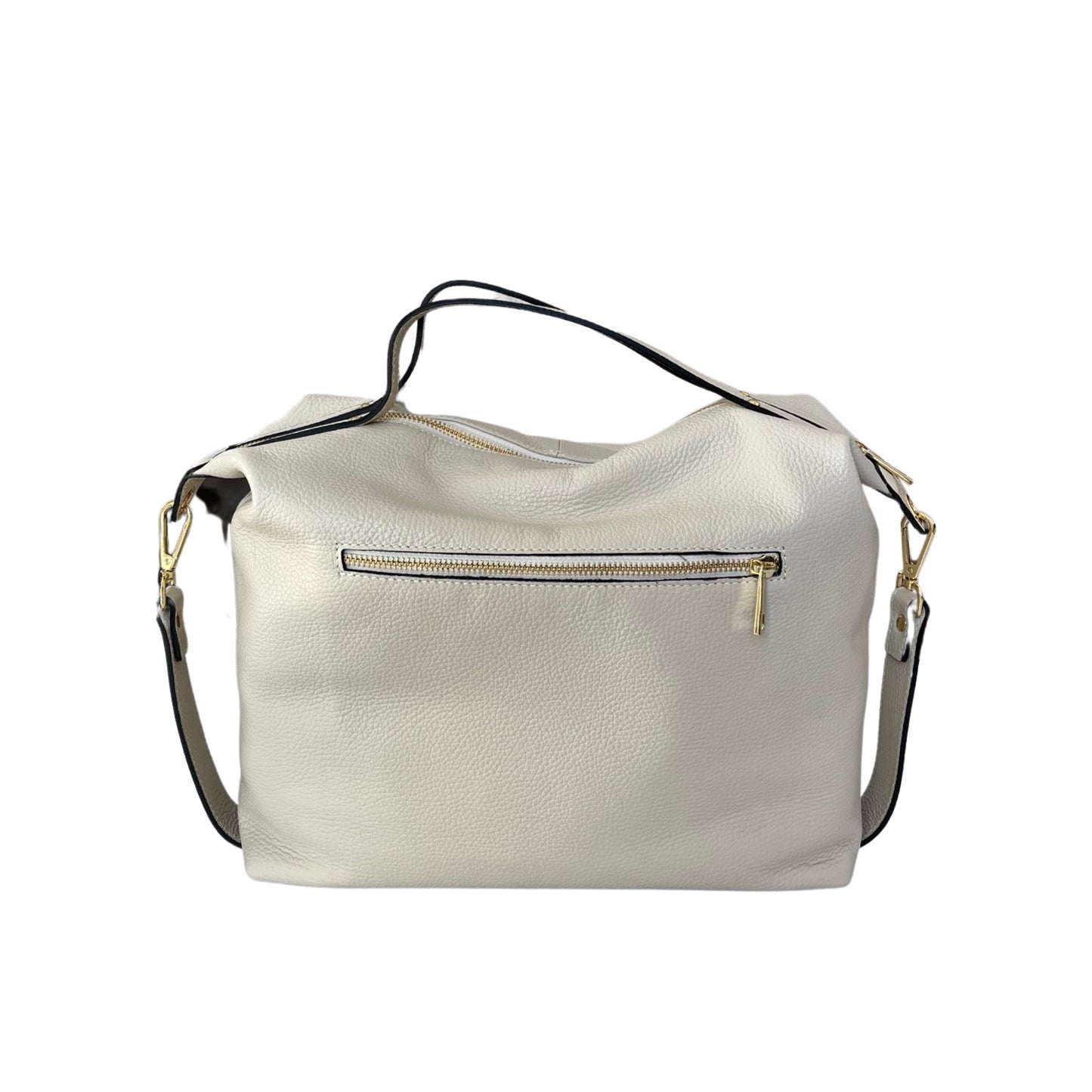 SARA BEIGE HANDTASCHE AUS genarbtem Leder