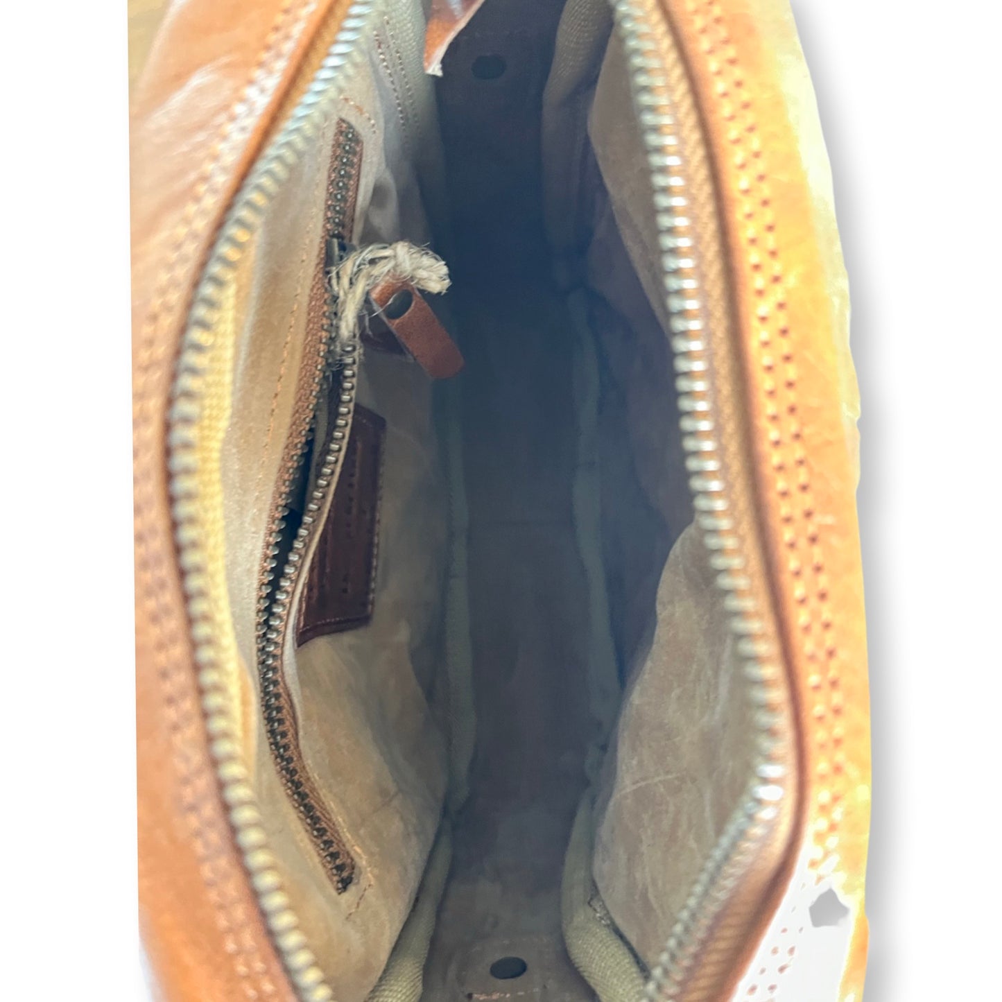 Sacoche en cuir pour homme 18 cm Naturel - Louisa Lee