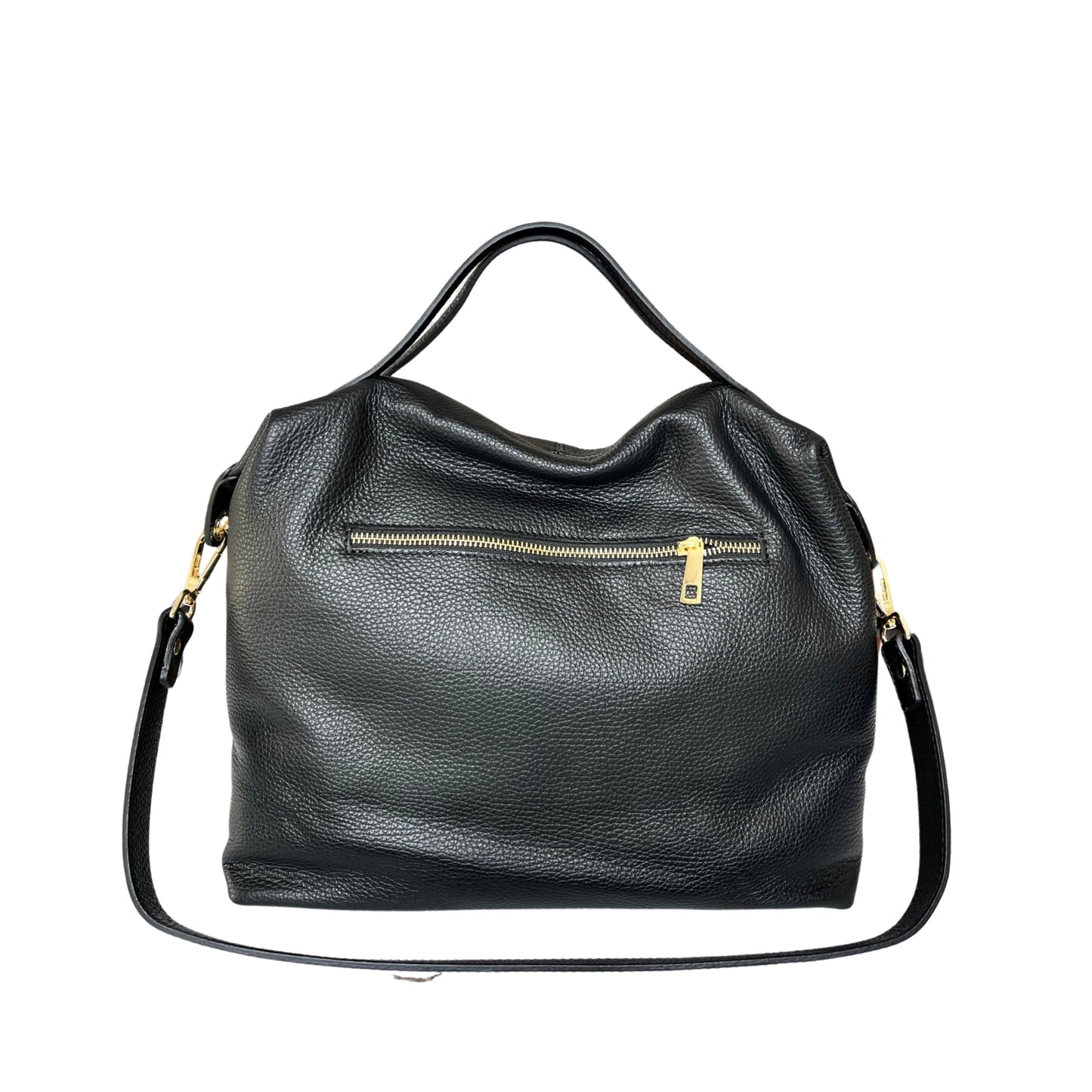 SCHWARZE SARA-HANDTASCHE AUS genarbtem Leder