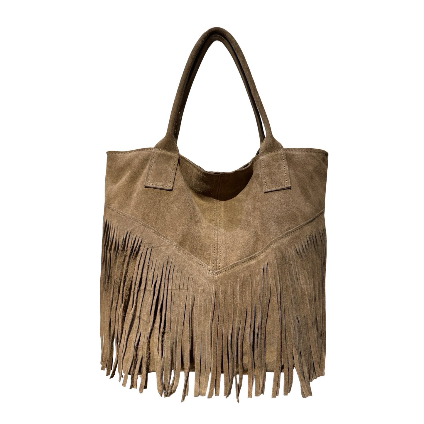 SAC A EPAULE CUIR SUEDE FRANGE SIERRA