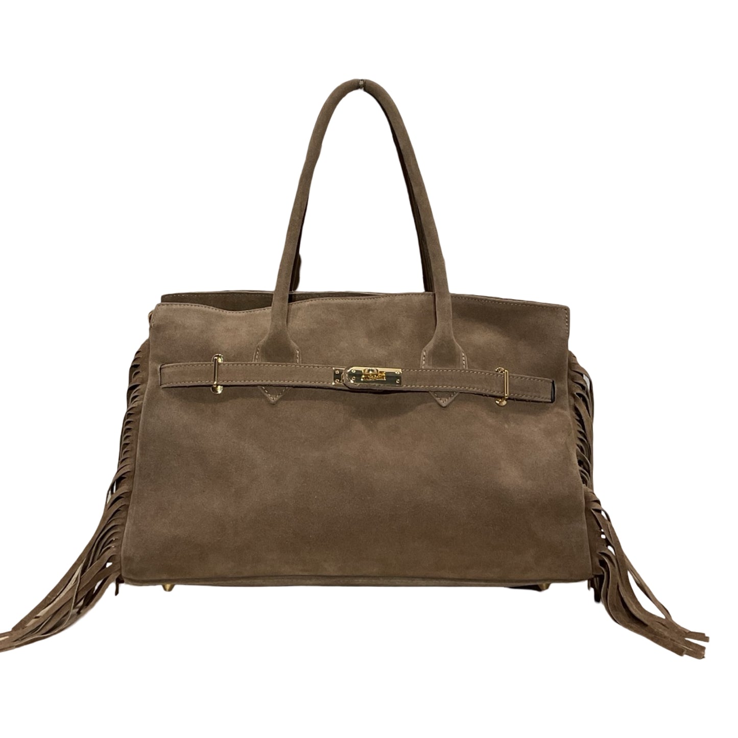 SAC CUIR SUÈDE FRANGE SAVANE DUSSELDOR