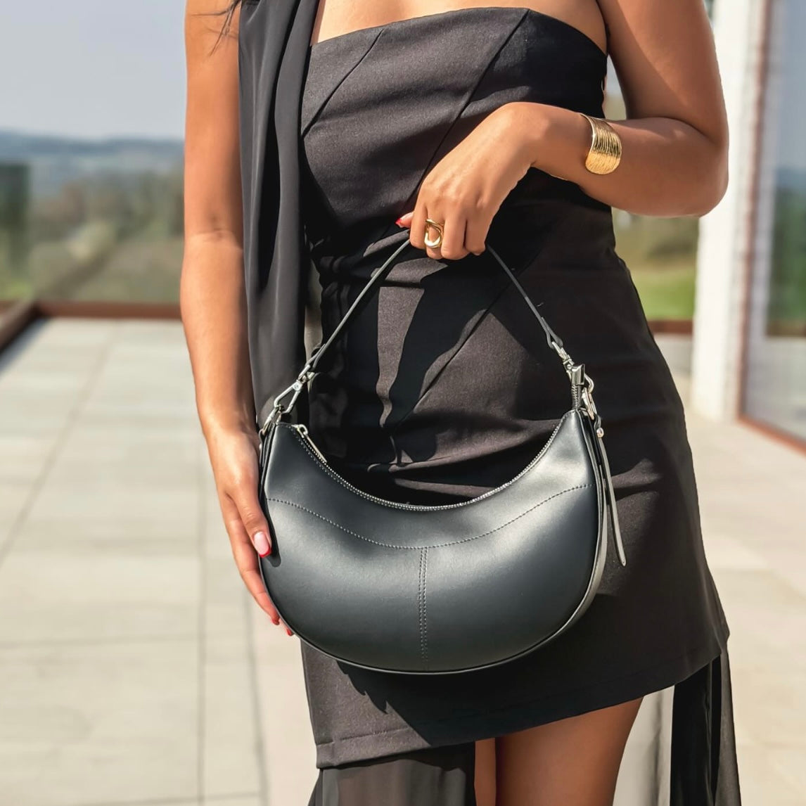Sac Épaule Cuir Lisse Elena