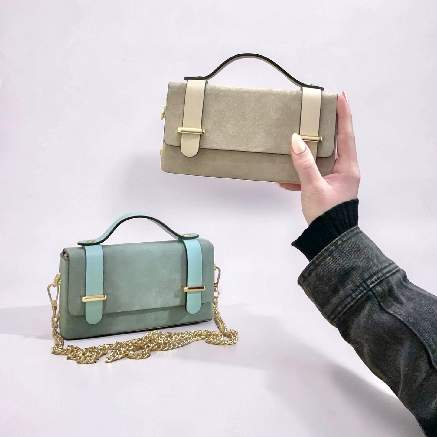 SAC POCHETTE CUIR SUEDE SISI