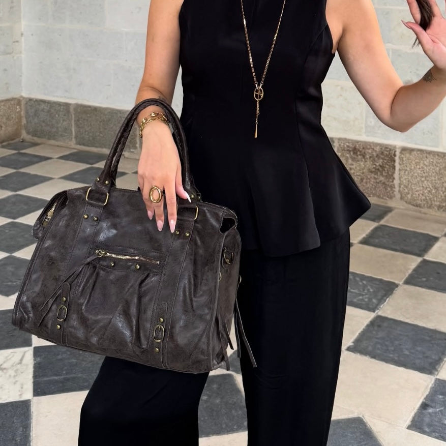 SAC CUIR MATE CAPUCINE L