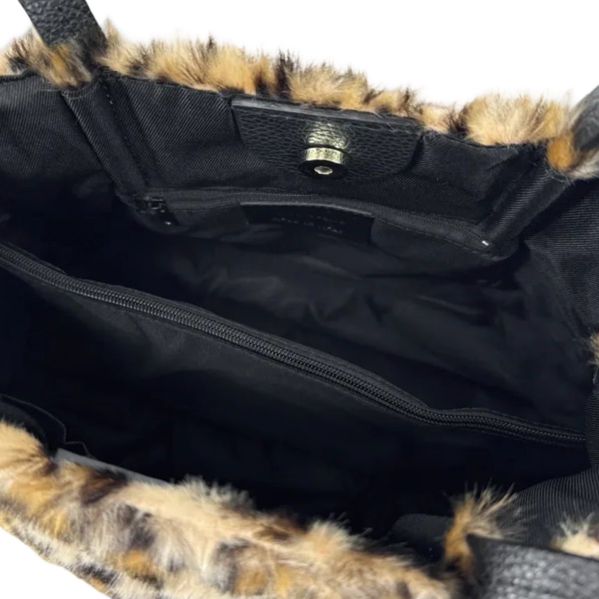 SAC FOURURE GARNI CUIR