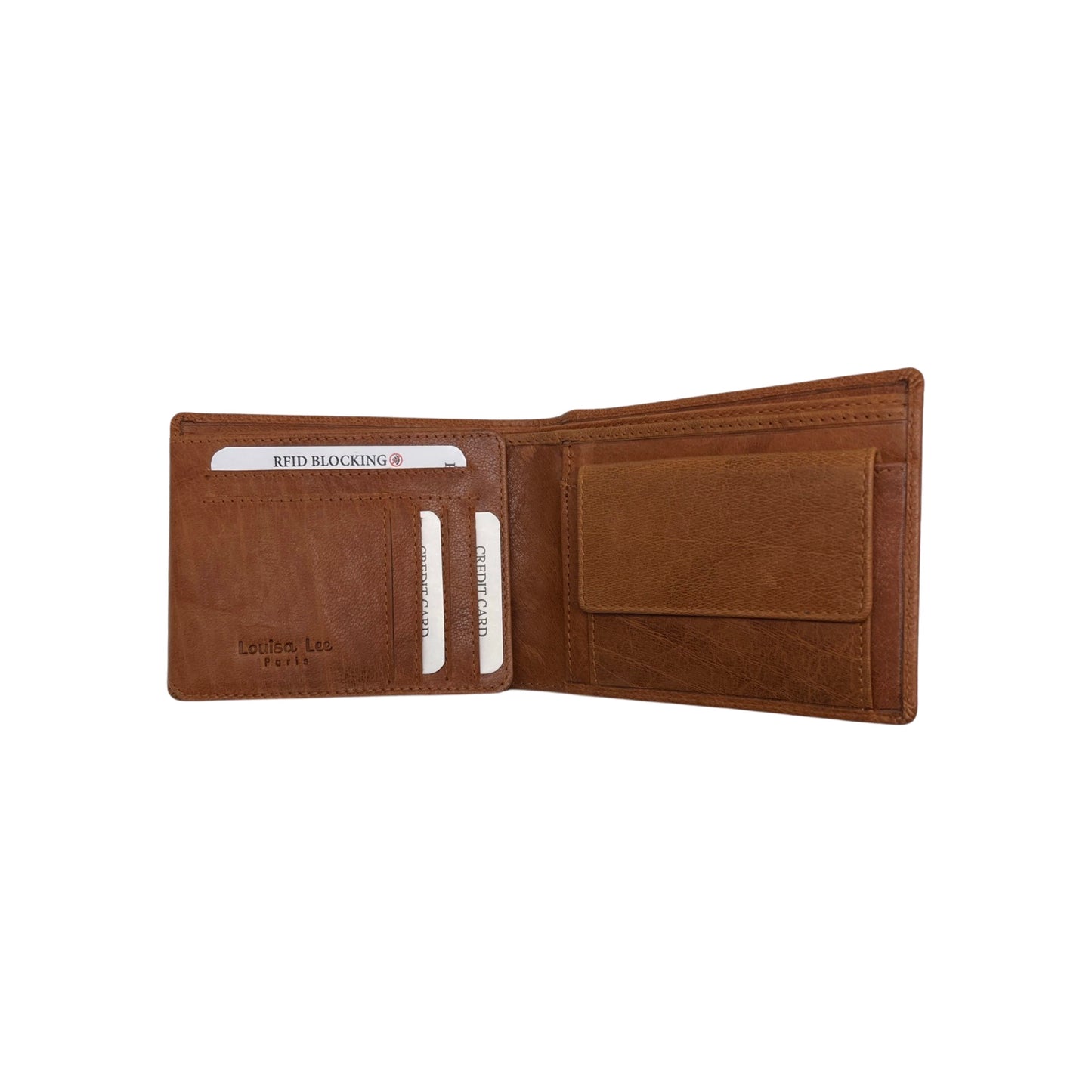 PORTE FEUILLE CUIR SAUVAGE JULES CAMEL