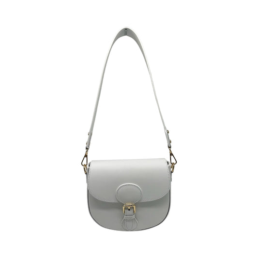 WHITE LEONINE SMOOTH LEATHER CROSSBODY BAG 