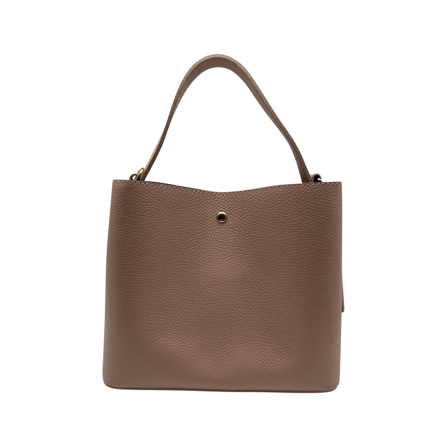 ELOISE G NUDE GRAIN LEATHER BUCKET BAG