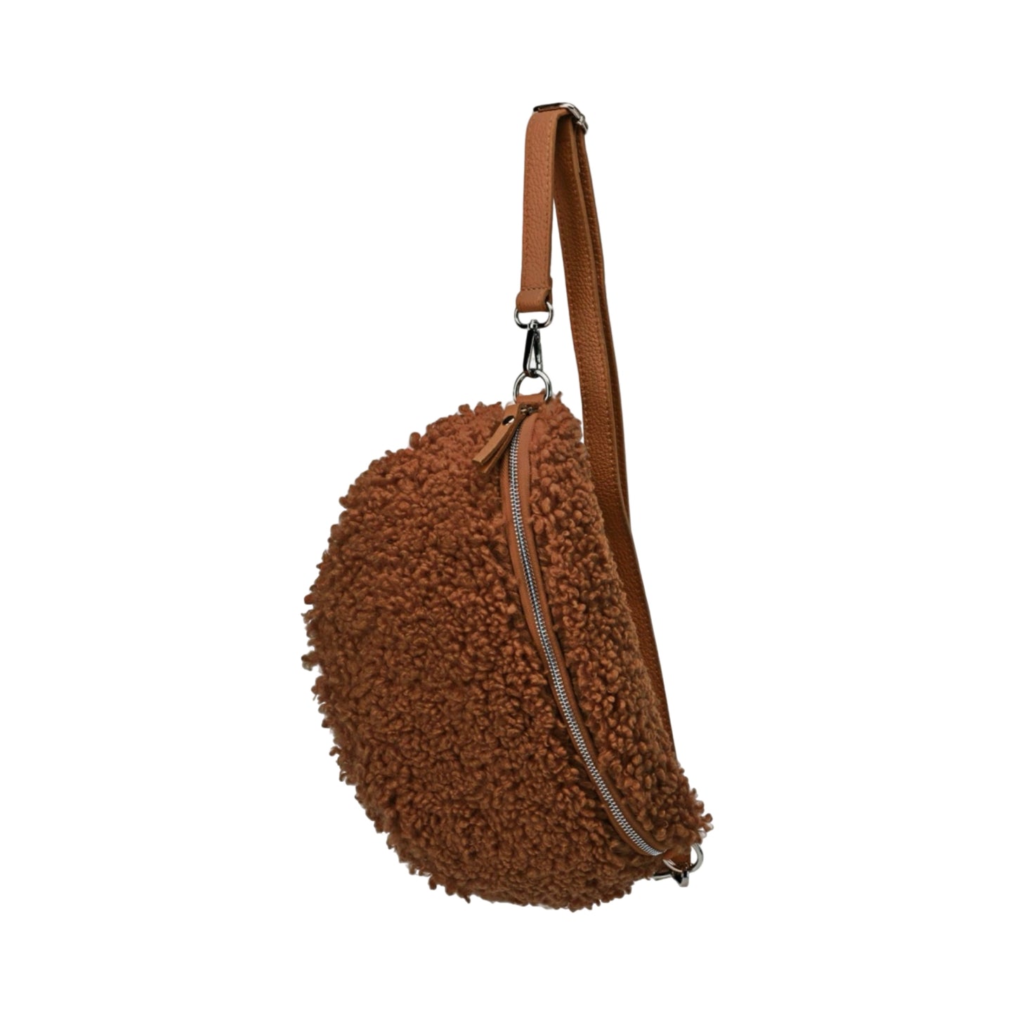 Sac Banane en Moumoute Garni Cuir