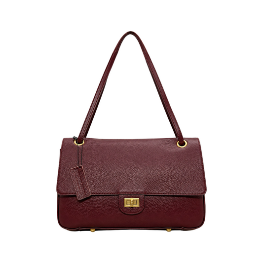 Sac Porté Épaule en Cuir Grainé Apoline