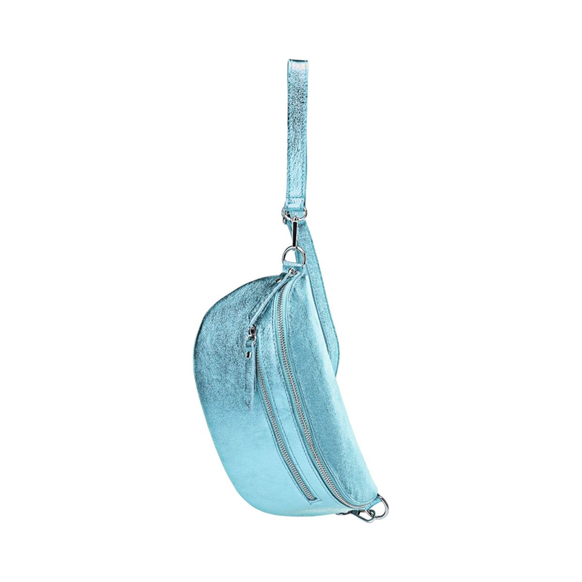 Sac Banane 2 Fermetures en Cuir Irisé 30cm