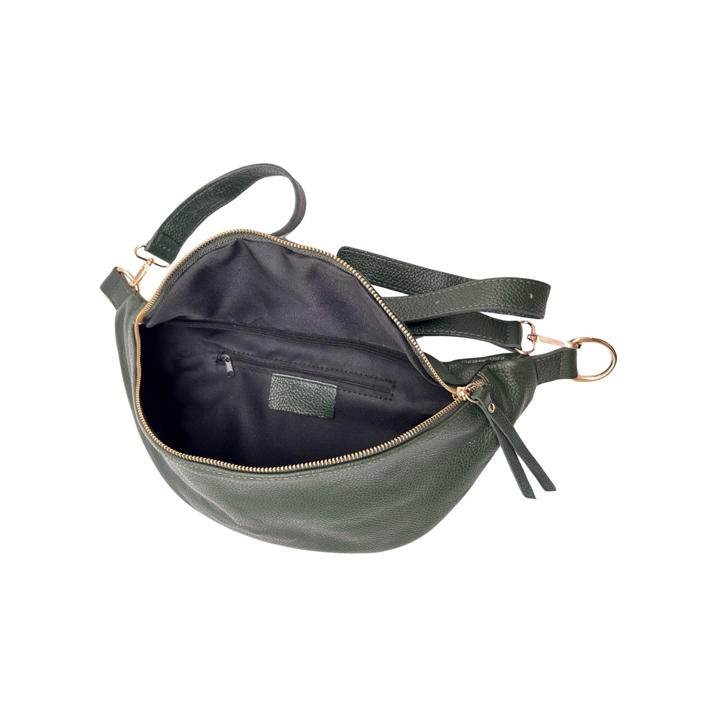 GROSSE GÜRTELTASCHE AUS SAATLEDER 39 CM GRÜN