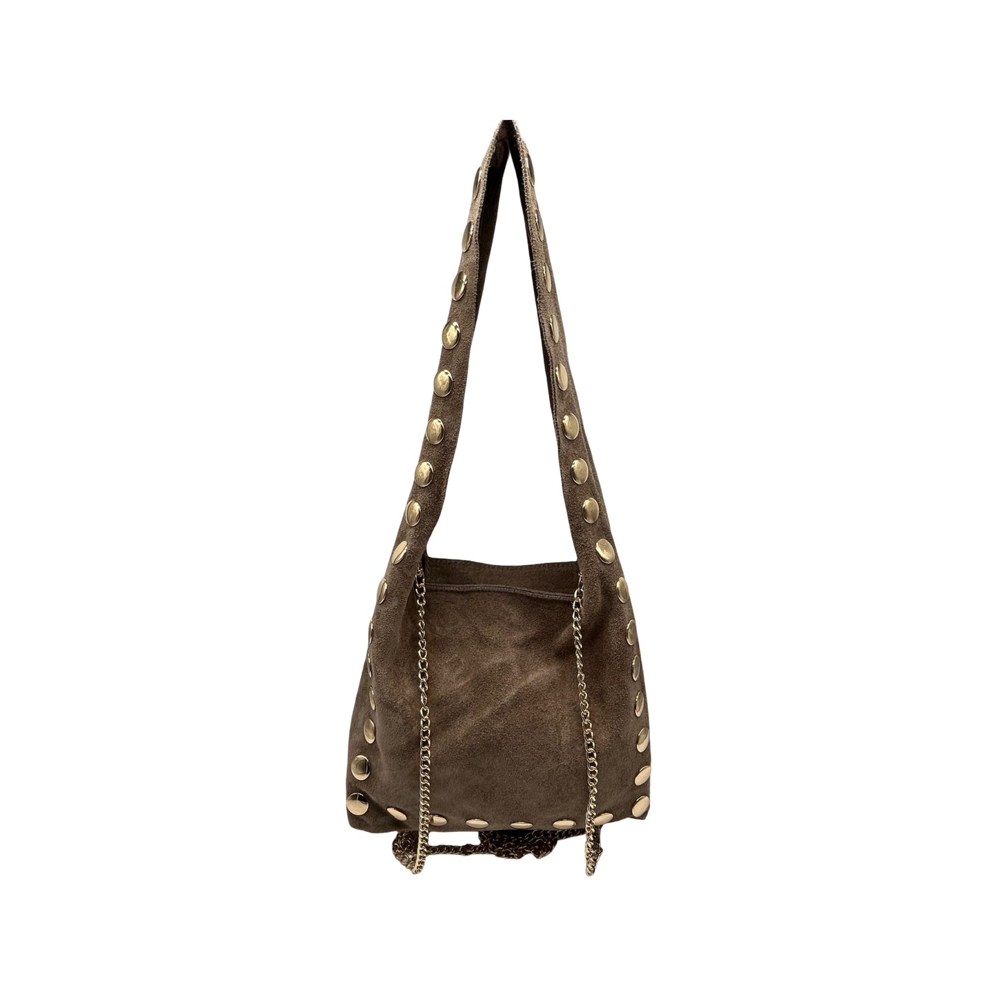 SAC A MAIN EN CUIR CLOUTÉ OR - MODÈLE "ALEXA"