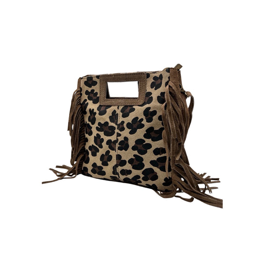 SAC CUIR DAIM MARION LEOPARD