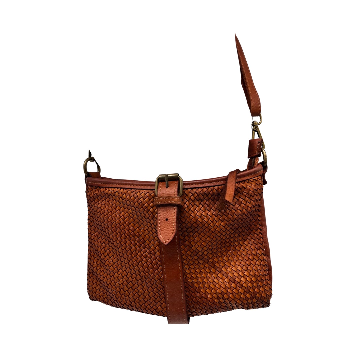 SAC POCHETTE CUIR WASHED INES CAMEL