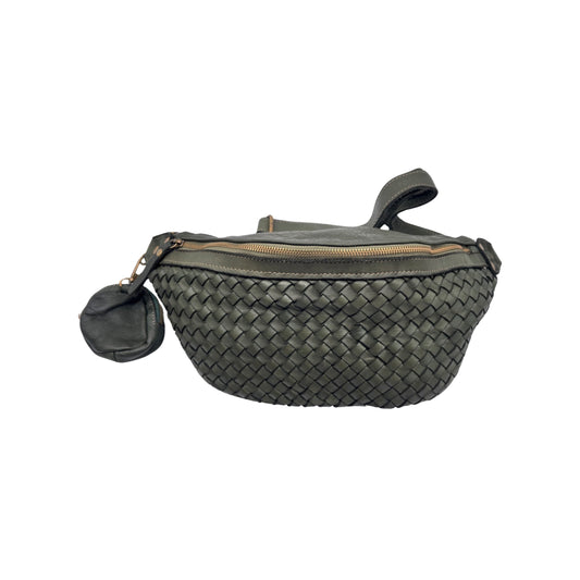 GREEN AMBRA WASHED LEATHER BELT BAG