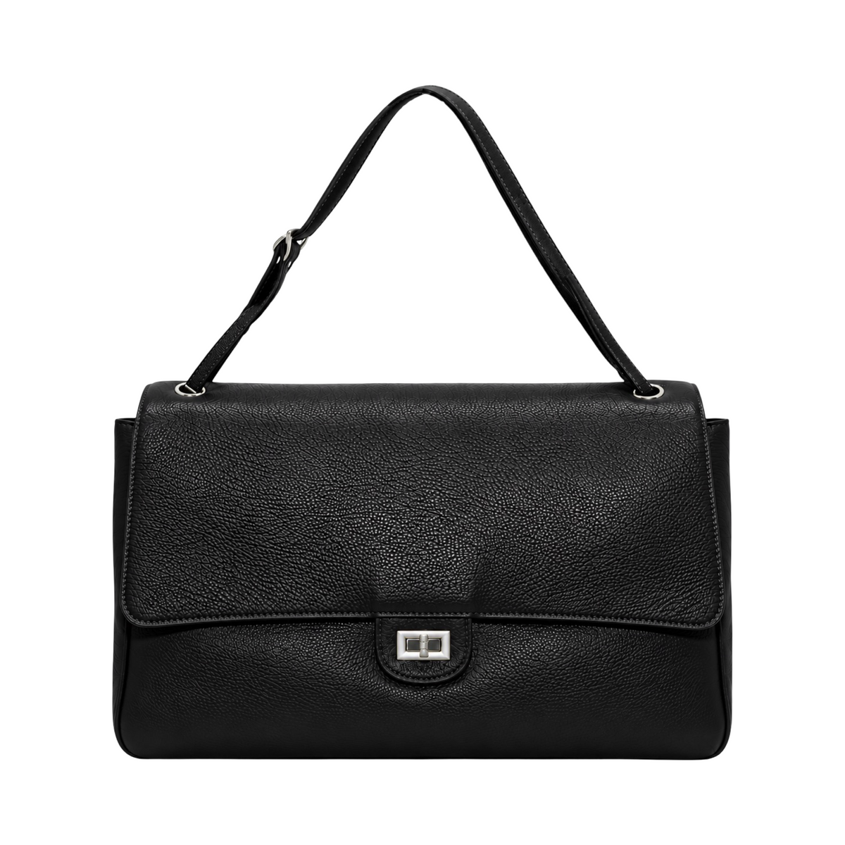 Sac porté épaule en cuir grainé aura L