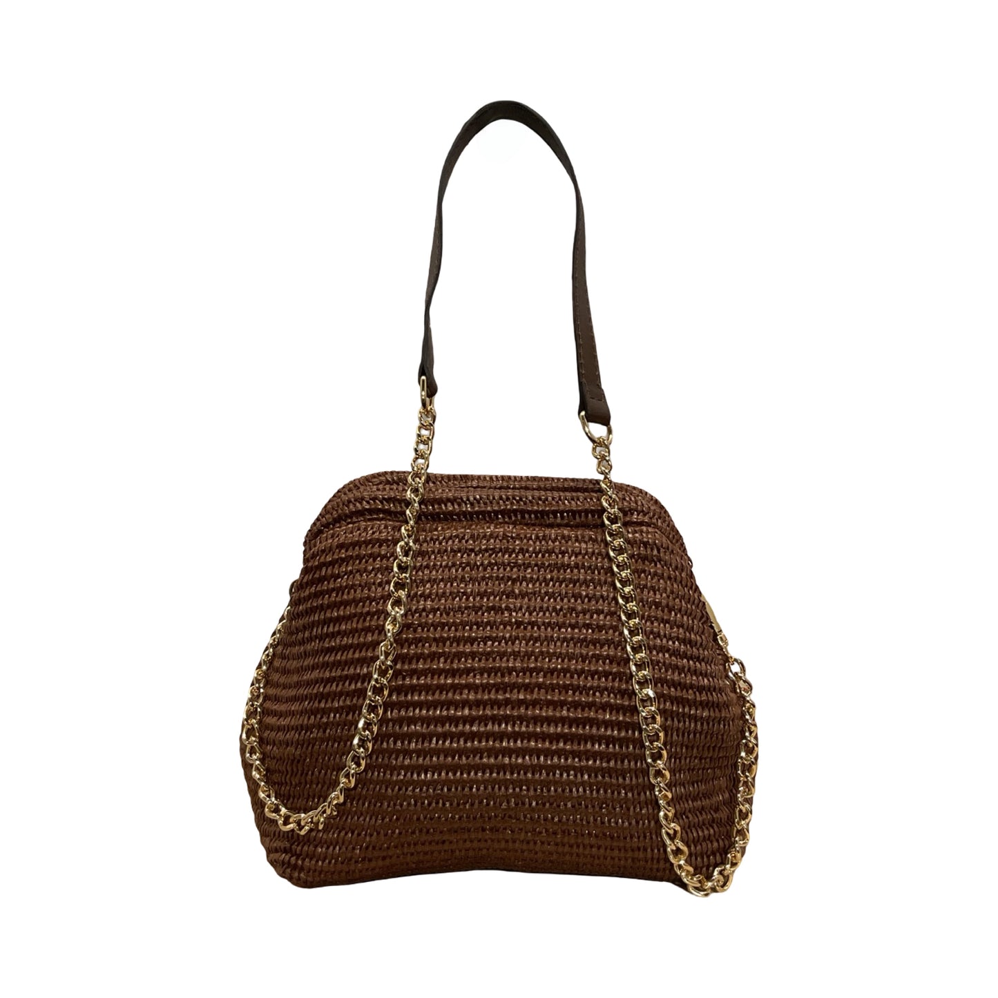 SAC CUIR RAPHIA FERMOIR LAURE