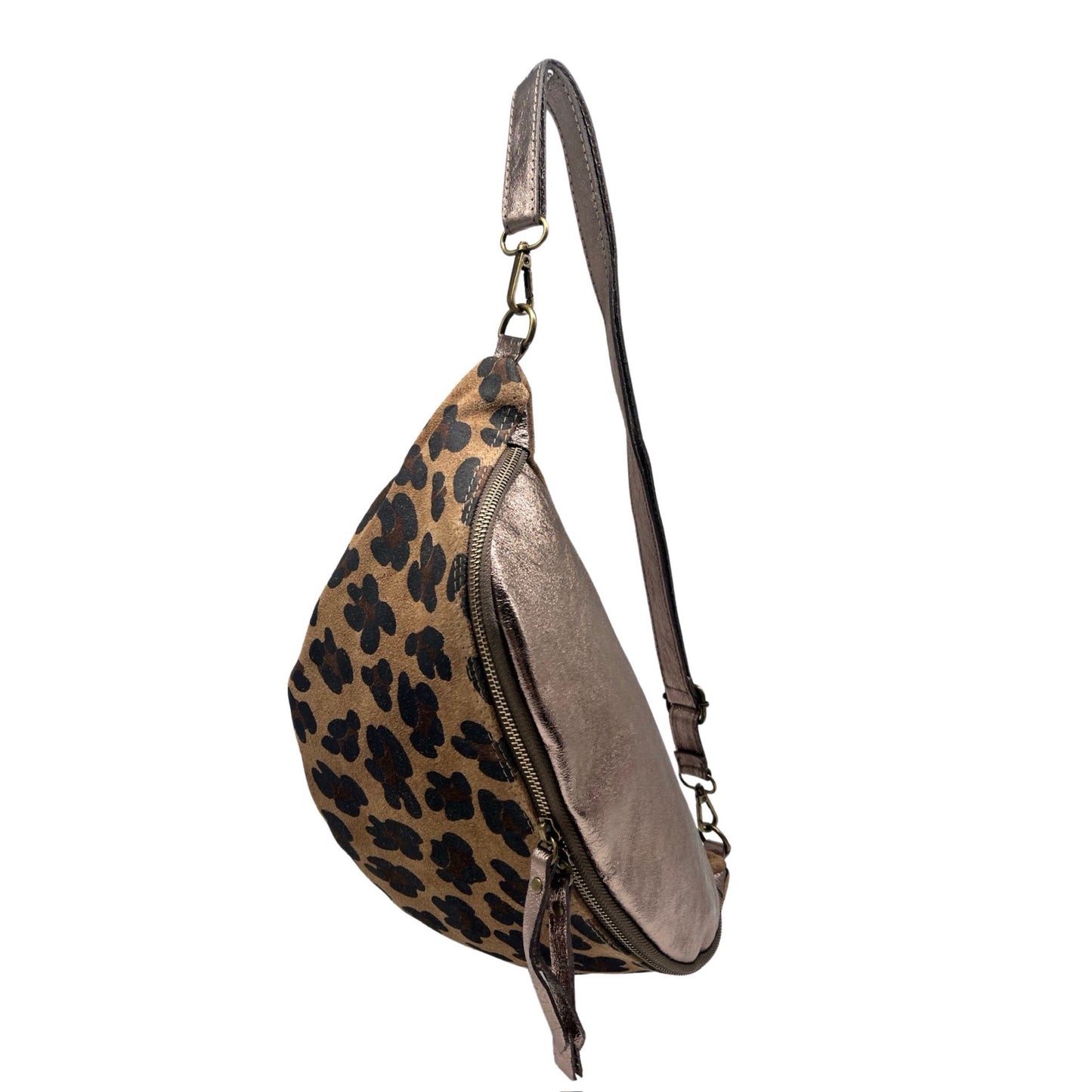 SAC BANANE CUIR LEOPARD GM