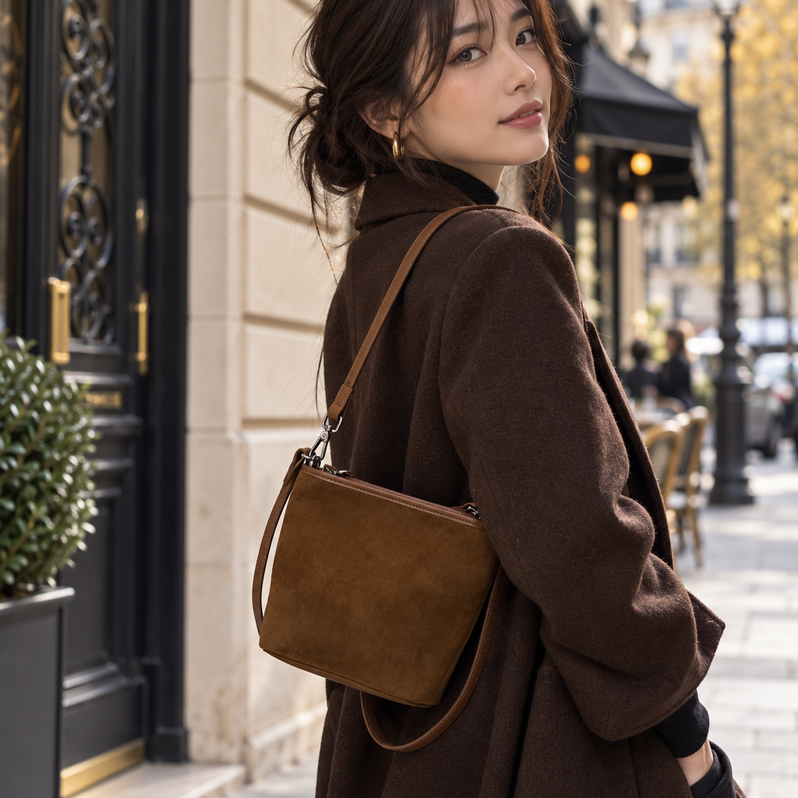 Sac en Cuir Suède Céleste