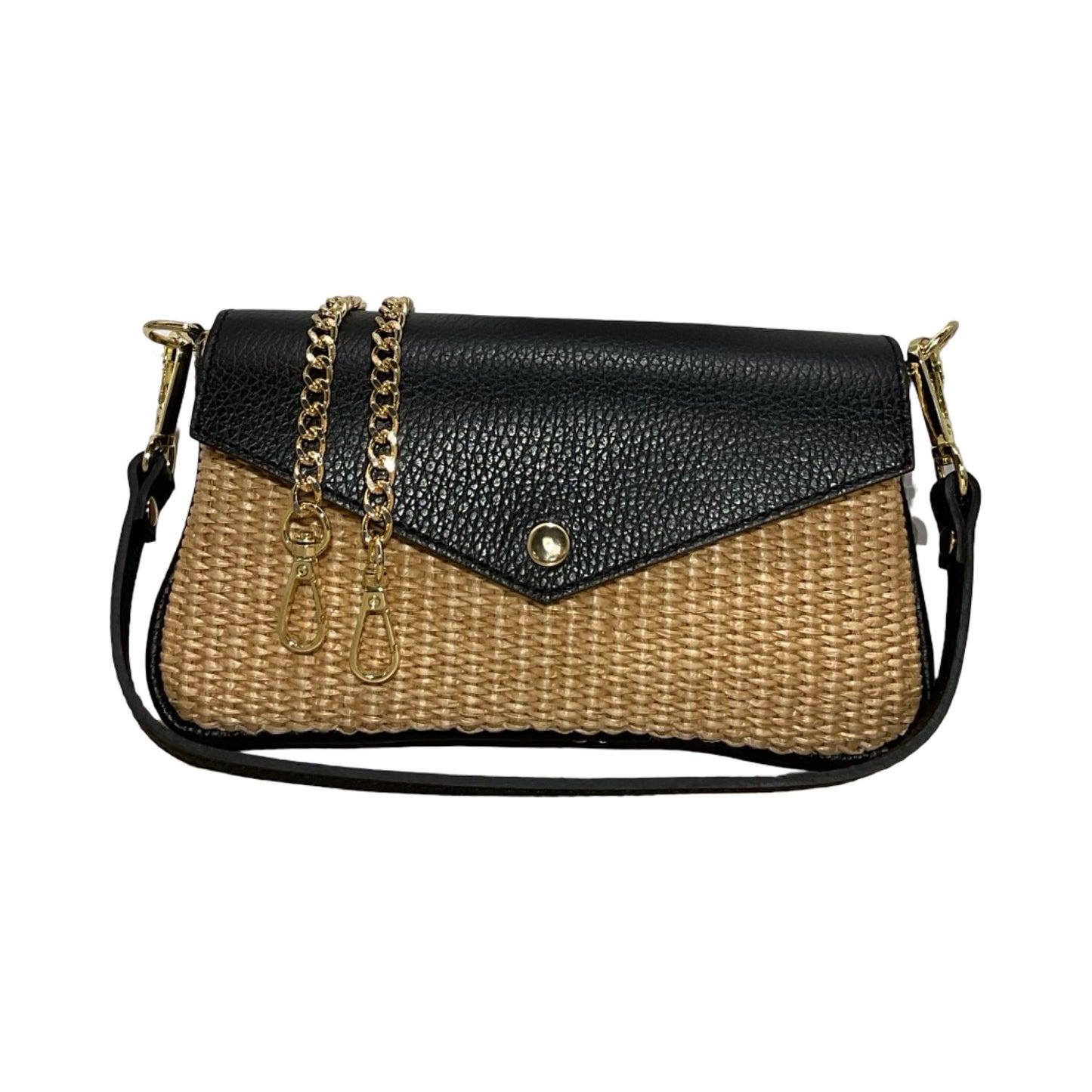 SAC POCHETTE CUIR RAPHIA CHLOE