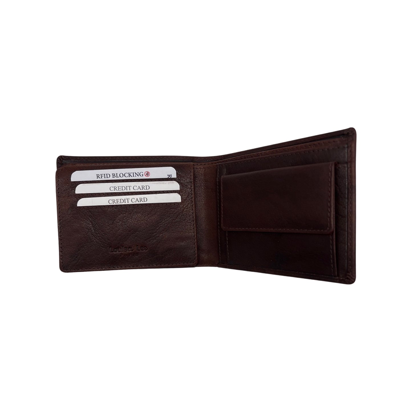 PORTE FEUILLE CUIR SAUVAGE SIMON MARRON