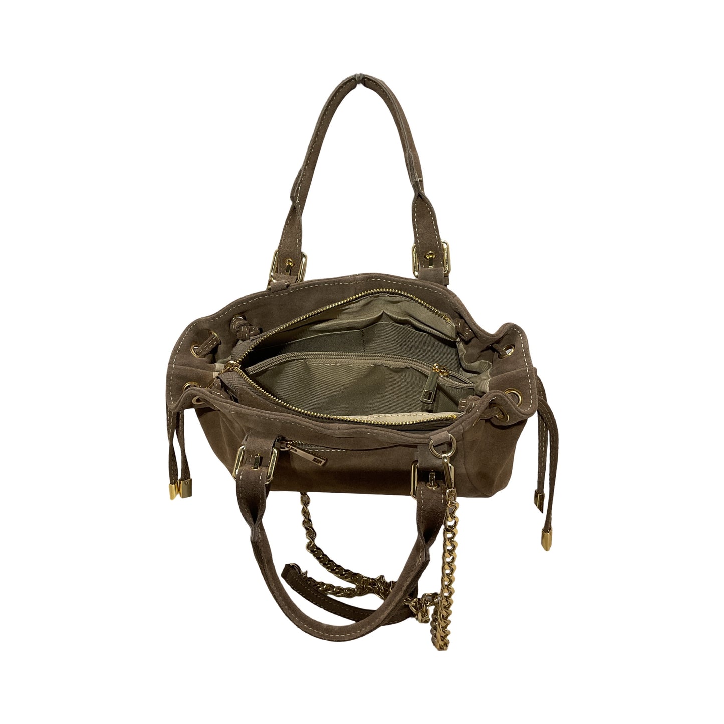 SAC CUIR SUEDE "MINI LACET" SMALL