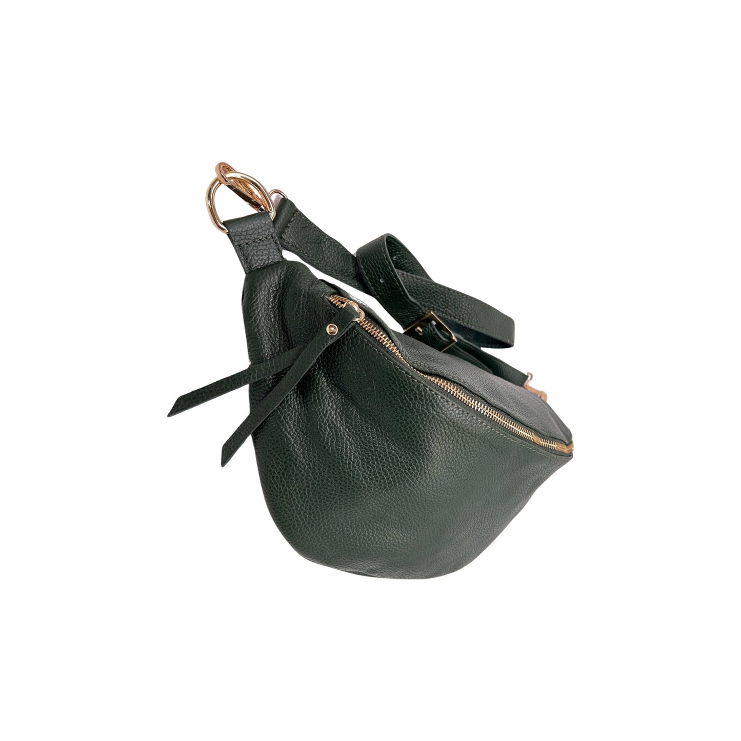 GROSSE GÜRTELTASCHE AUS SAATLEDER 39 CM GRÜN