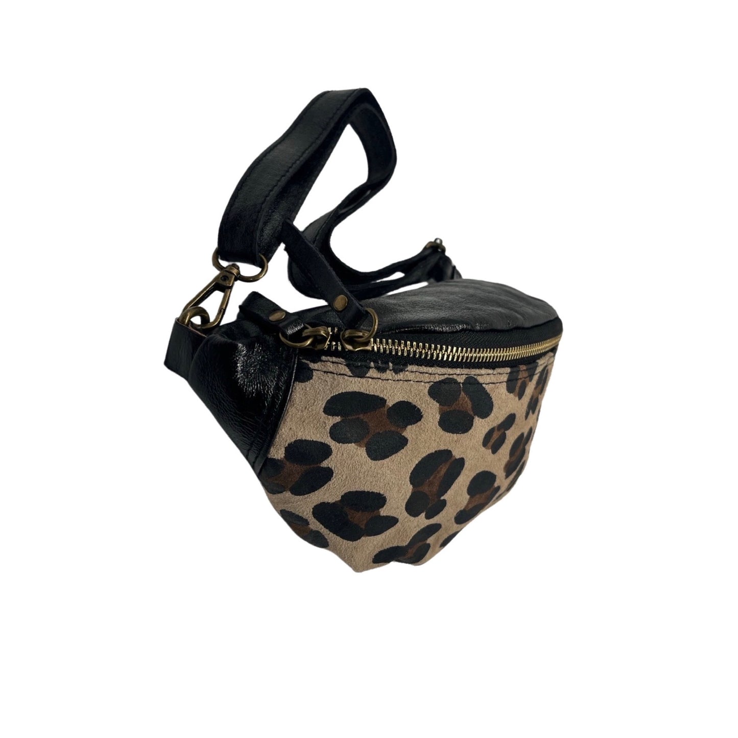 SAC BANANE CUIR LEOPARD PM