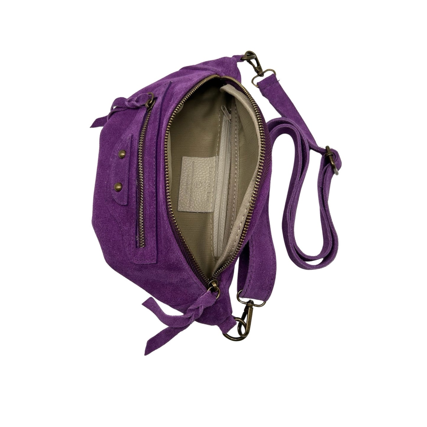 SAC BANANE CUIR DAIM JADE VIOLET