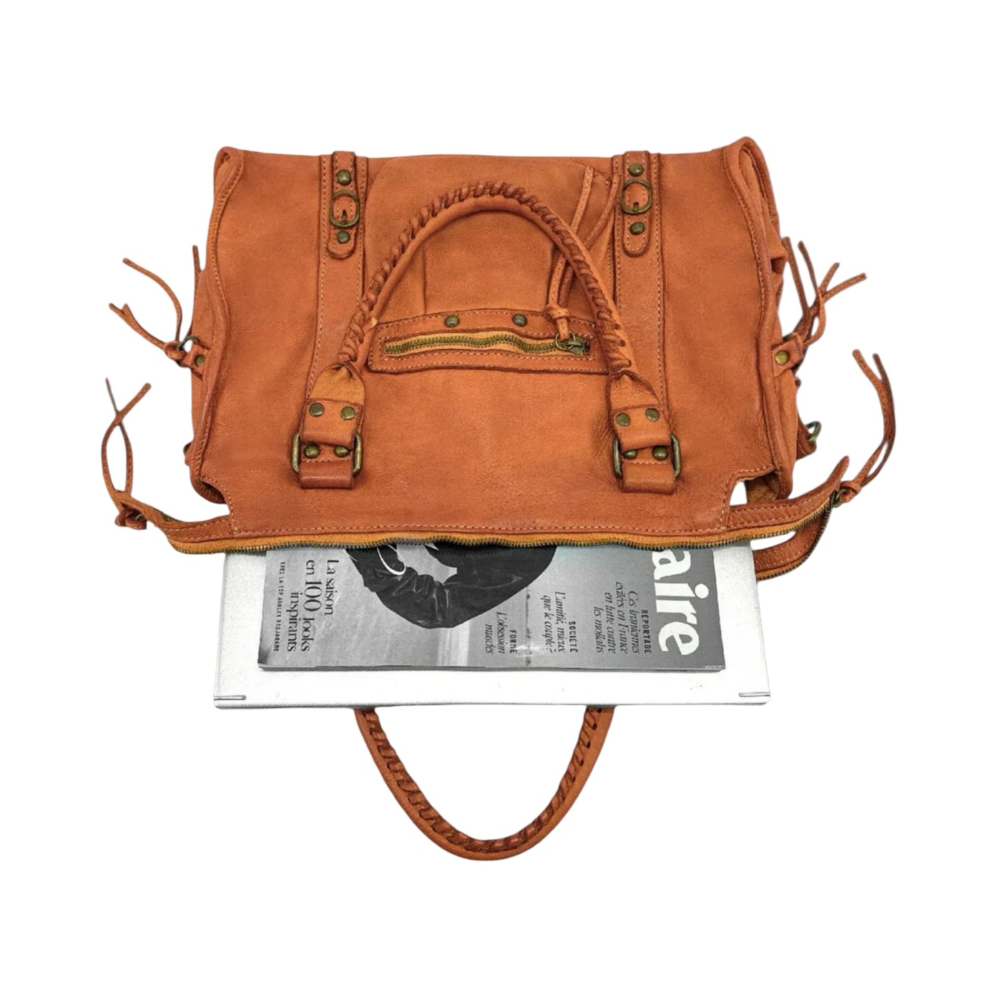 SAC CUIR VINTAGE CAPUCINE L