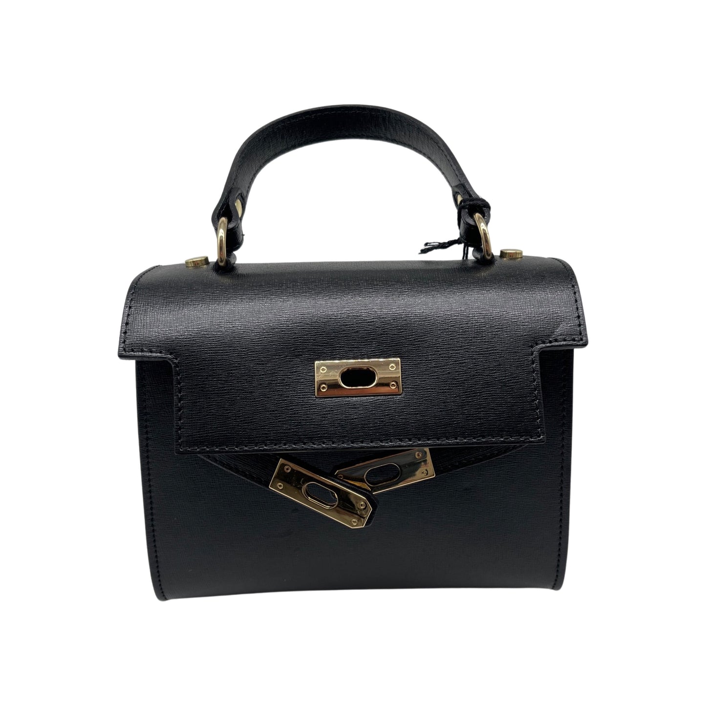 SAFIANO JACQUELINE BLACK LEATHER HANDLE BAG