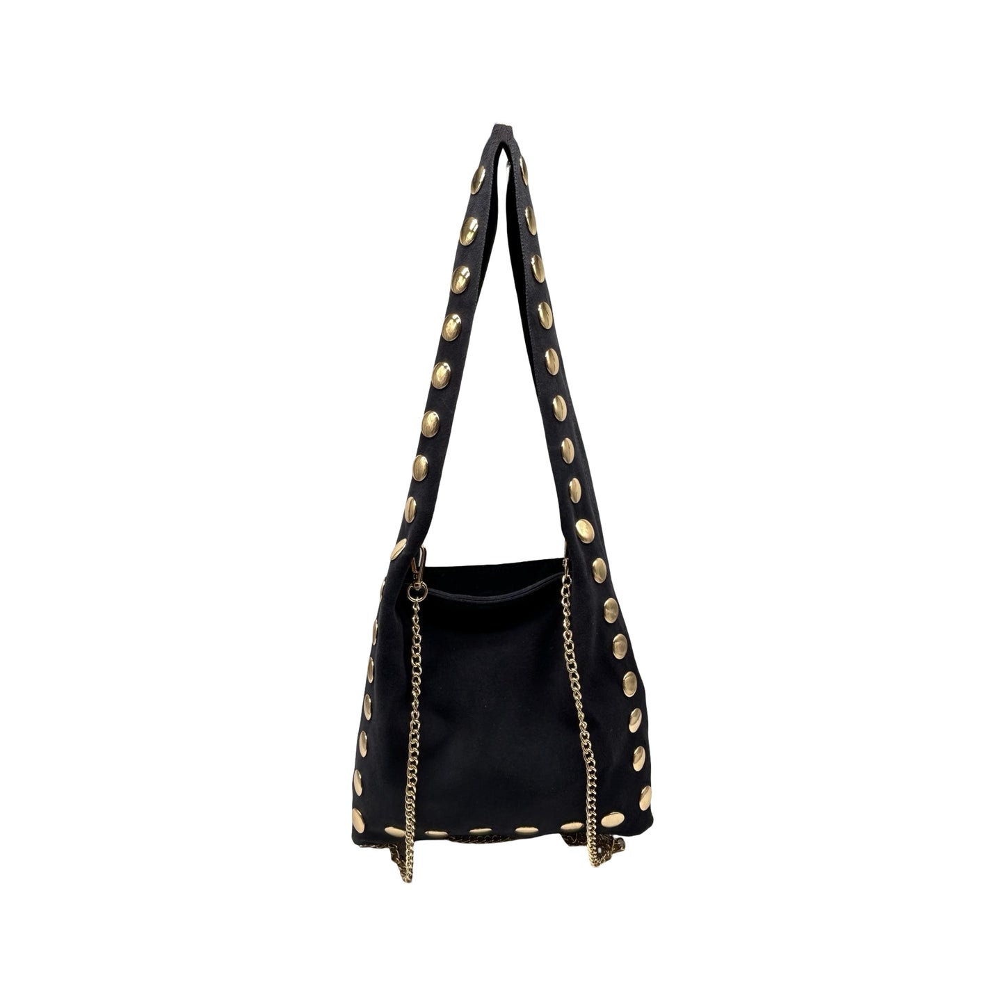 SAC A MAIN EN CUIR CLOUTÉ OR - MODÈLE "ALEXA"