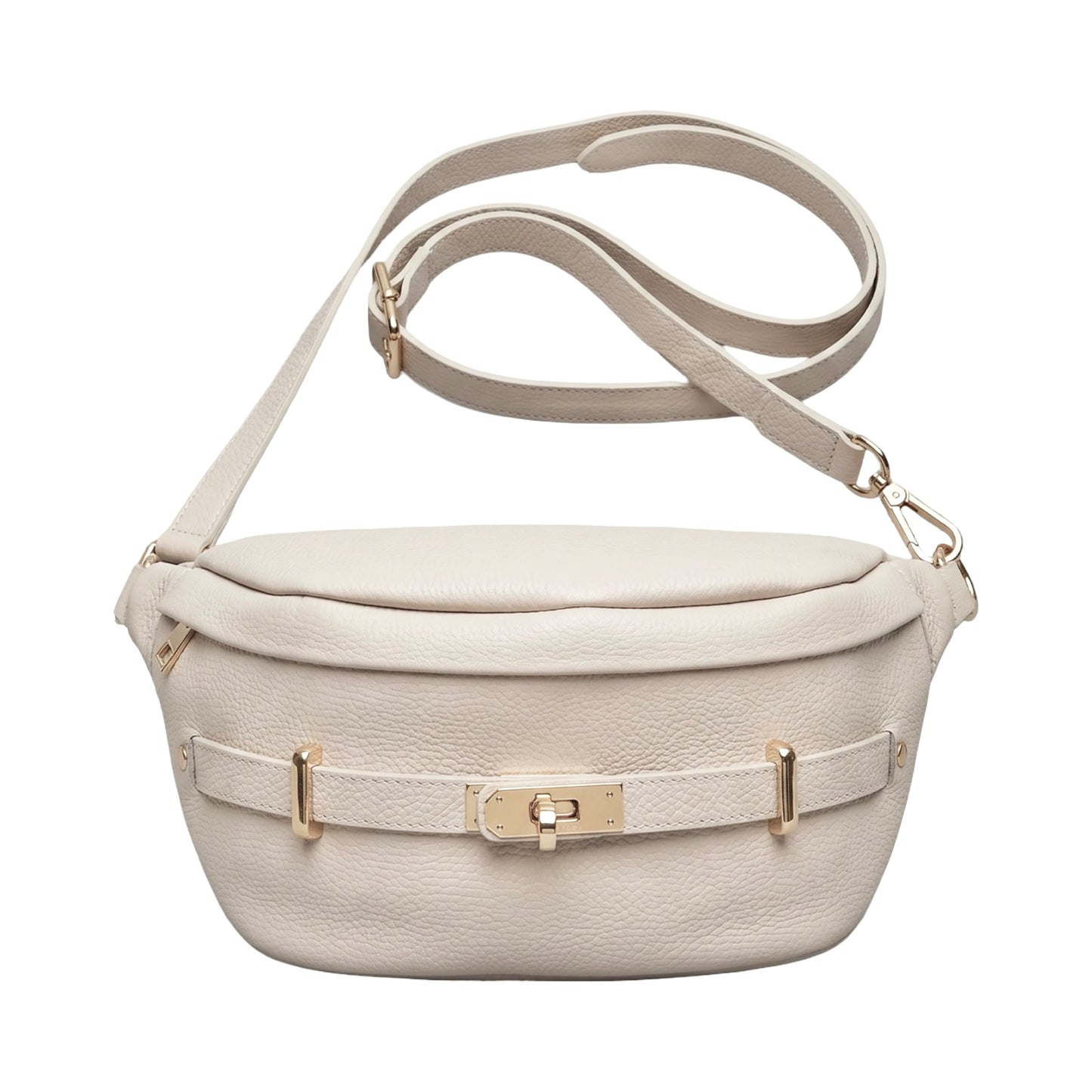 Grand Sac Banane en Cuir Grainé avec Boucle