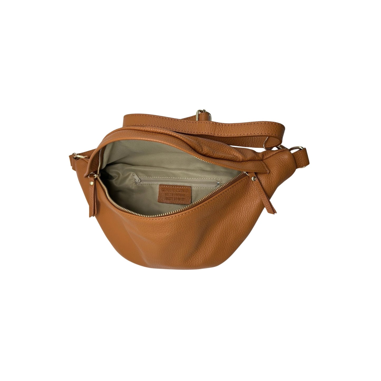 SAC BANANE CUIR GRAINE 39CM LOUNA