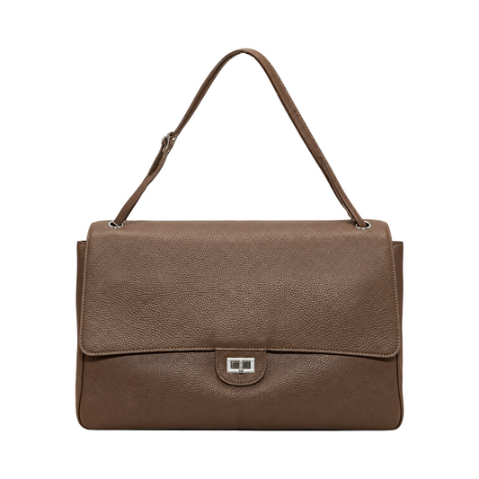 Sac porté épaule en cuir grainé aura L