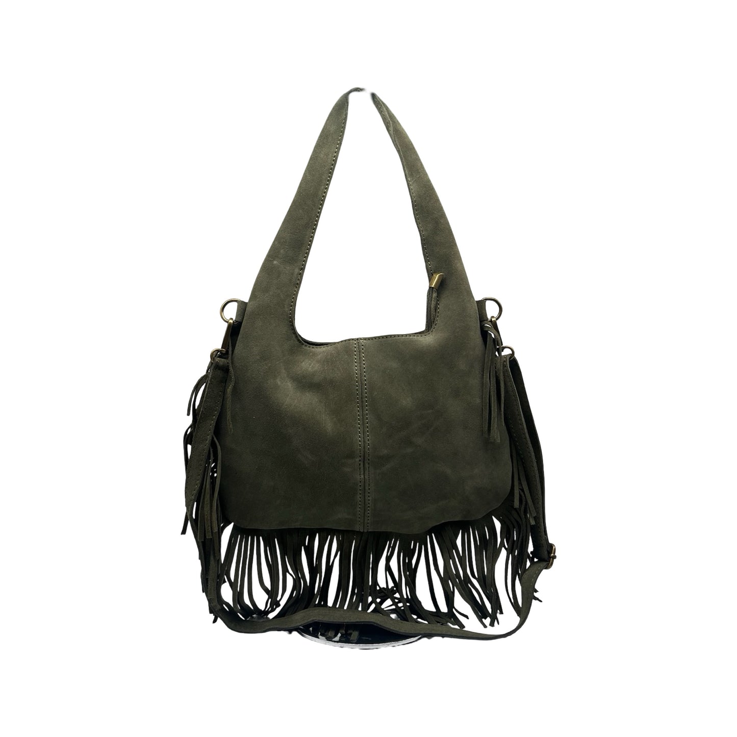 SAC CUIR SUEDE FRANGE PAULEA
