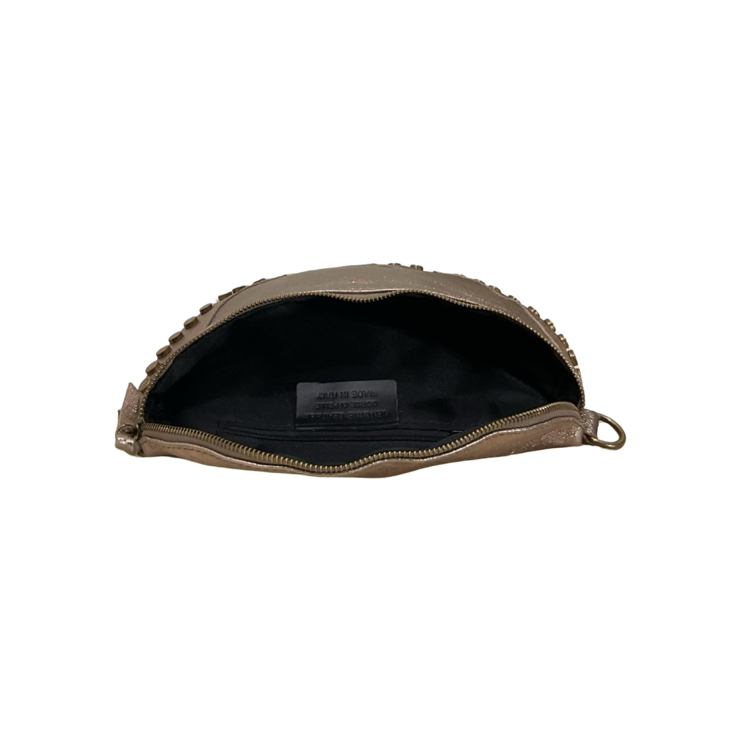 Sac Banane en Cuir Irisé Clouté 26cm