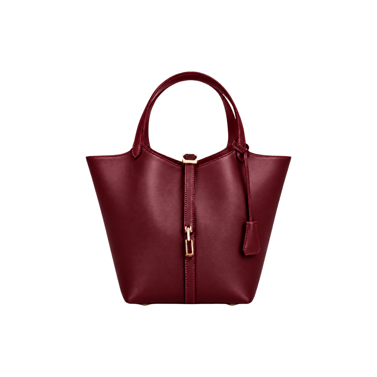Sac à main seau en cuir lisse Panier
