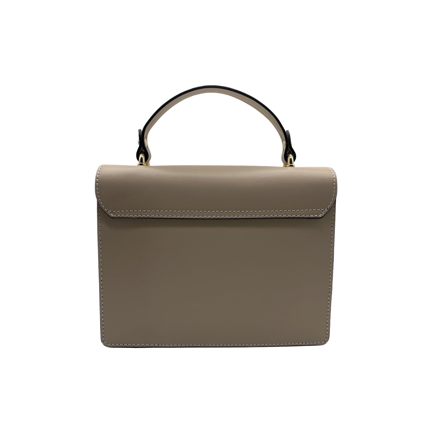 DELIA BEIGE SMOOTH COWLIGHT LEATHER HANDLE BAG