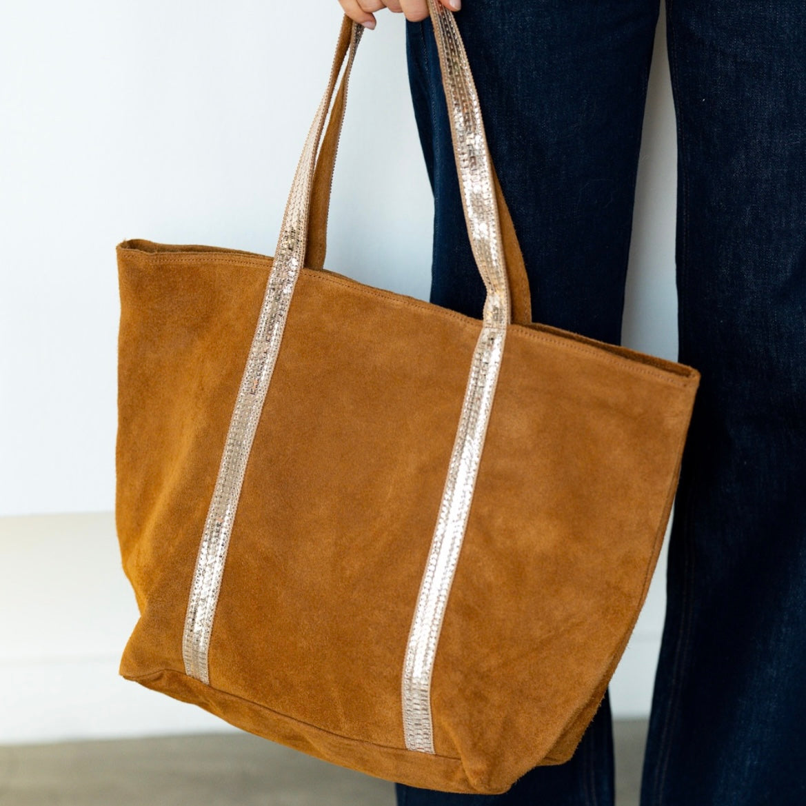 SAC SHOPPING SUEDE STRASS