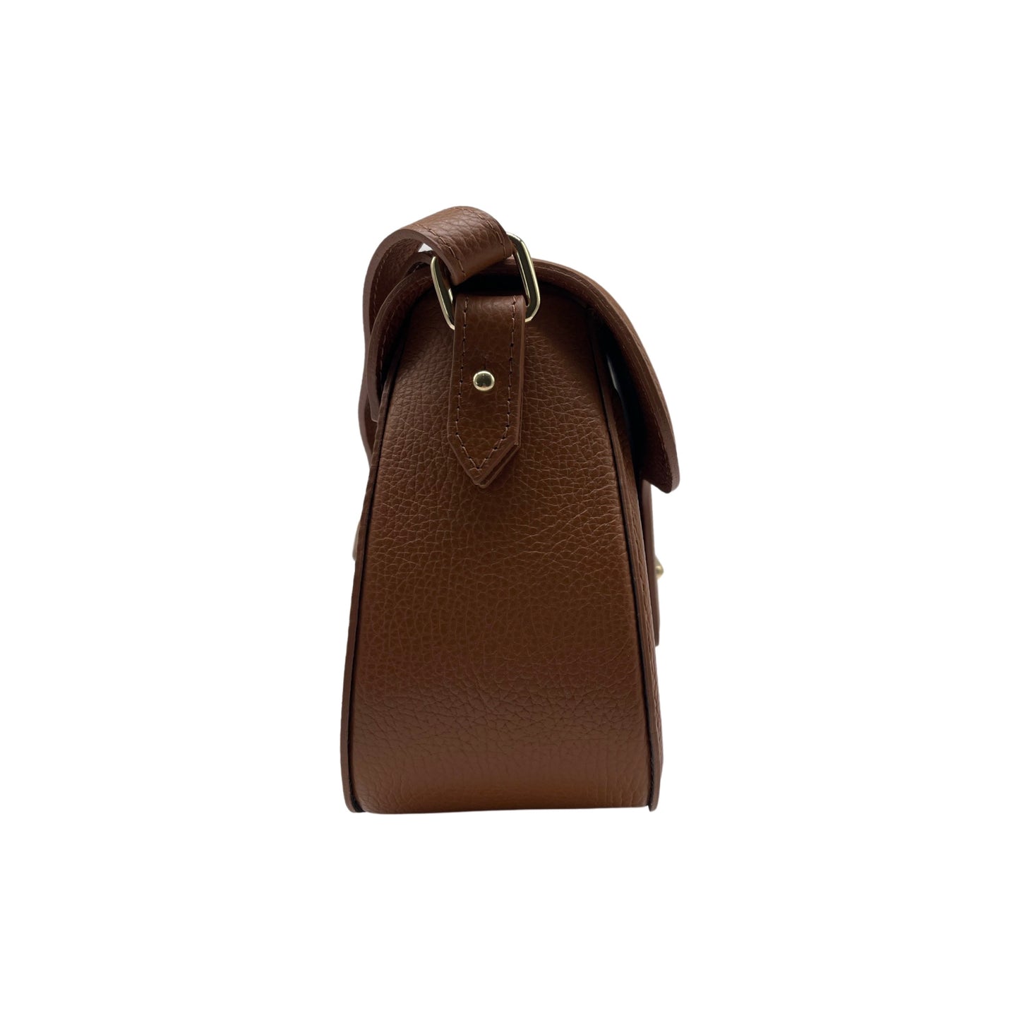 ALMA CAMEL GRAINED LEATHER FLAP BAG