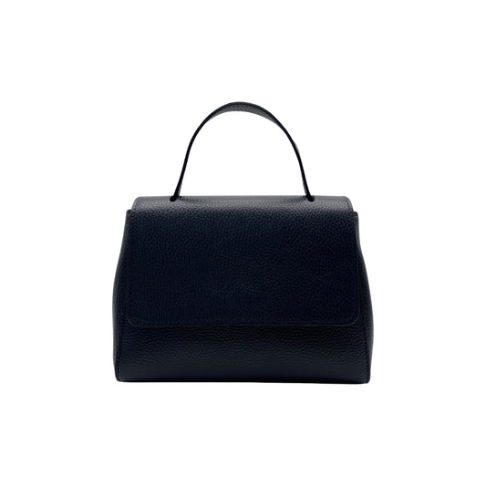 IRENE MARINE GRAINED LEATHER HANDLE BAG