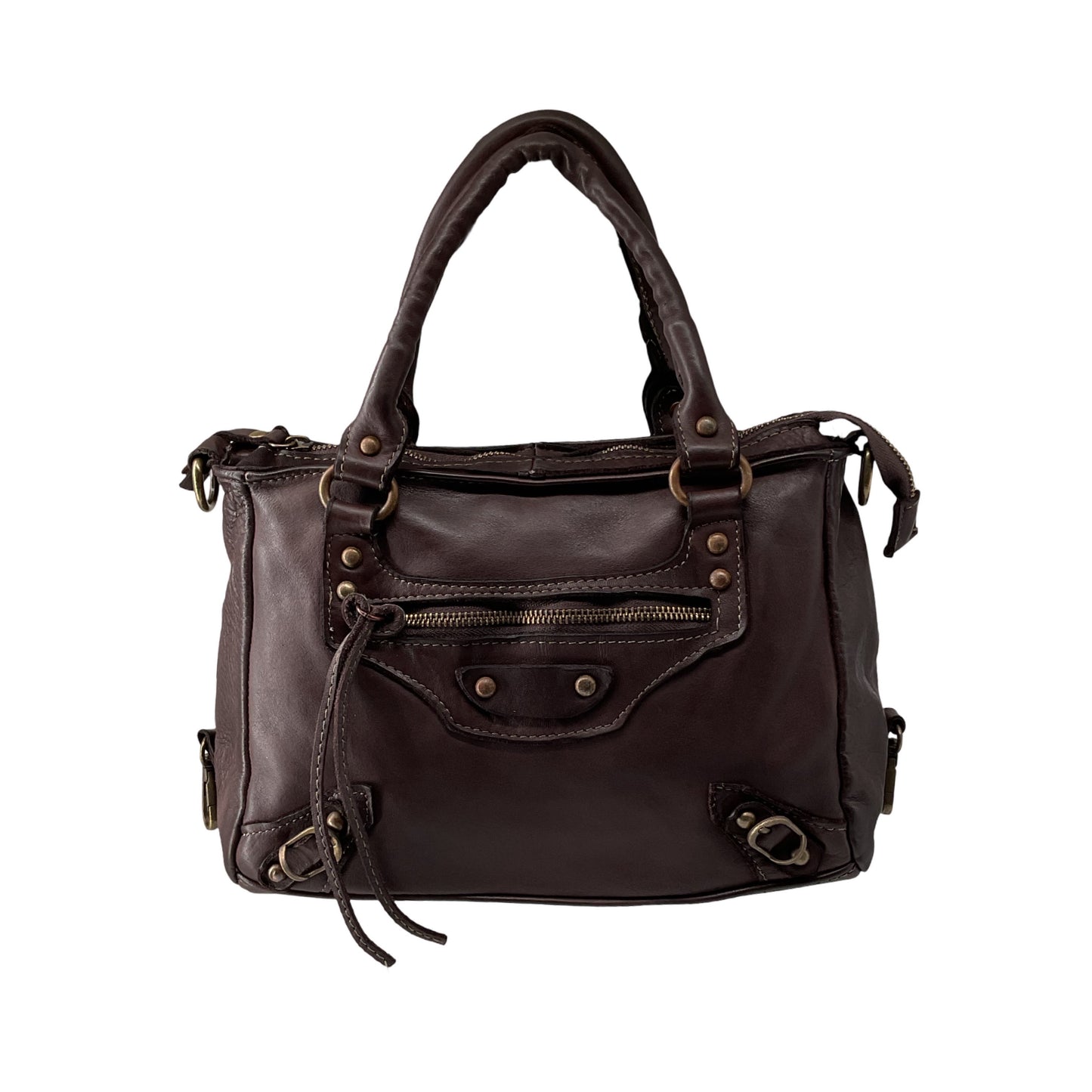 SAC EPAULE CUIR WASHED LUCIE